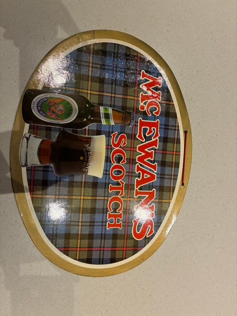 Reclamebord McEwan's Scotch Ale, Ophalen, Gebruikt, Reclamebord, Plaat of Schild