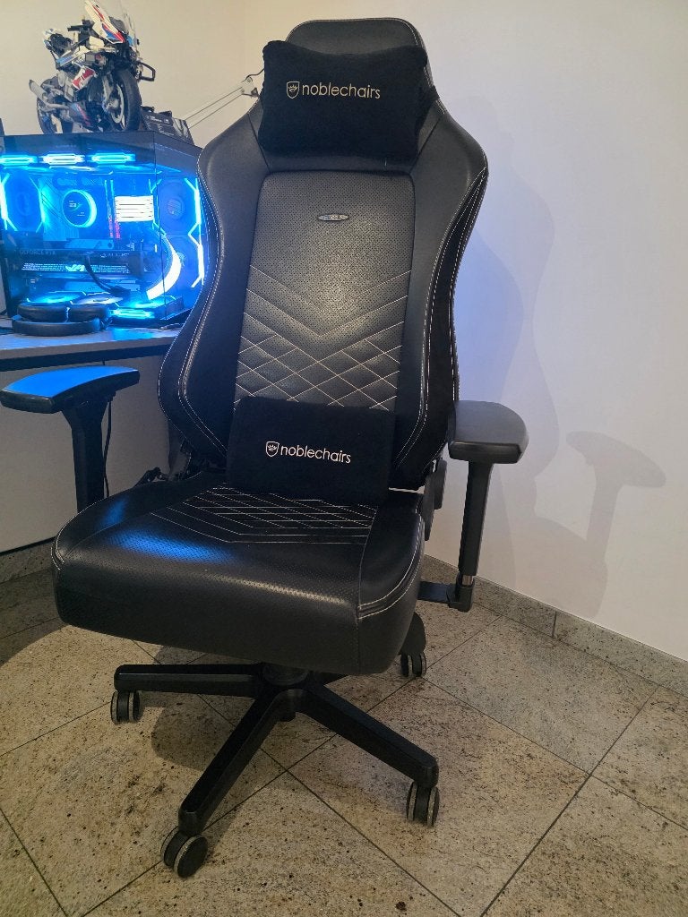 Chaise de Bureau - Noblechairs (Hero - Noir / Blanc), Comme neuf, Enlèvement, Ergonomique, Chaise de bureau