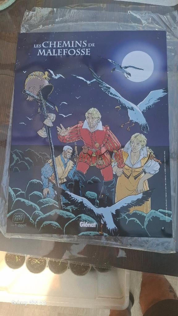 Emaille plaat de cyclus van Cyann en Malefosse bieden, Enlèvement ou Envoi, Autres personnages, Neuf, Image, Affiche ou Autocollant