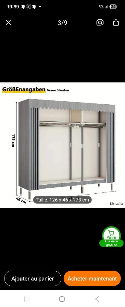 Deux penderies, Enlèvement, Neuf, Synthétique, Avec espace de penderie