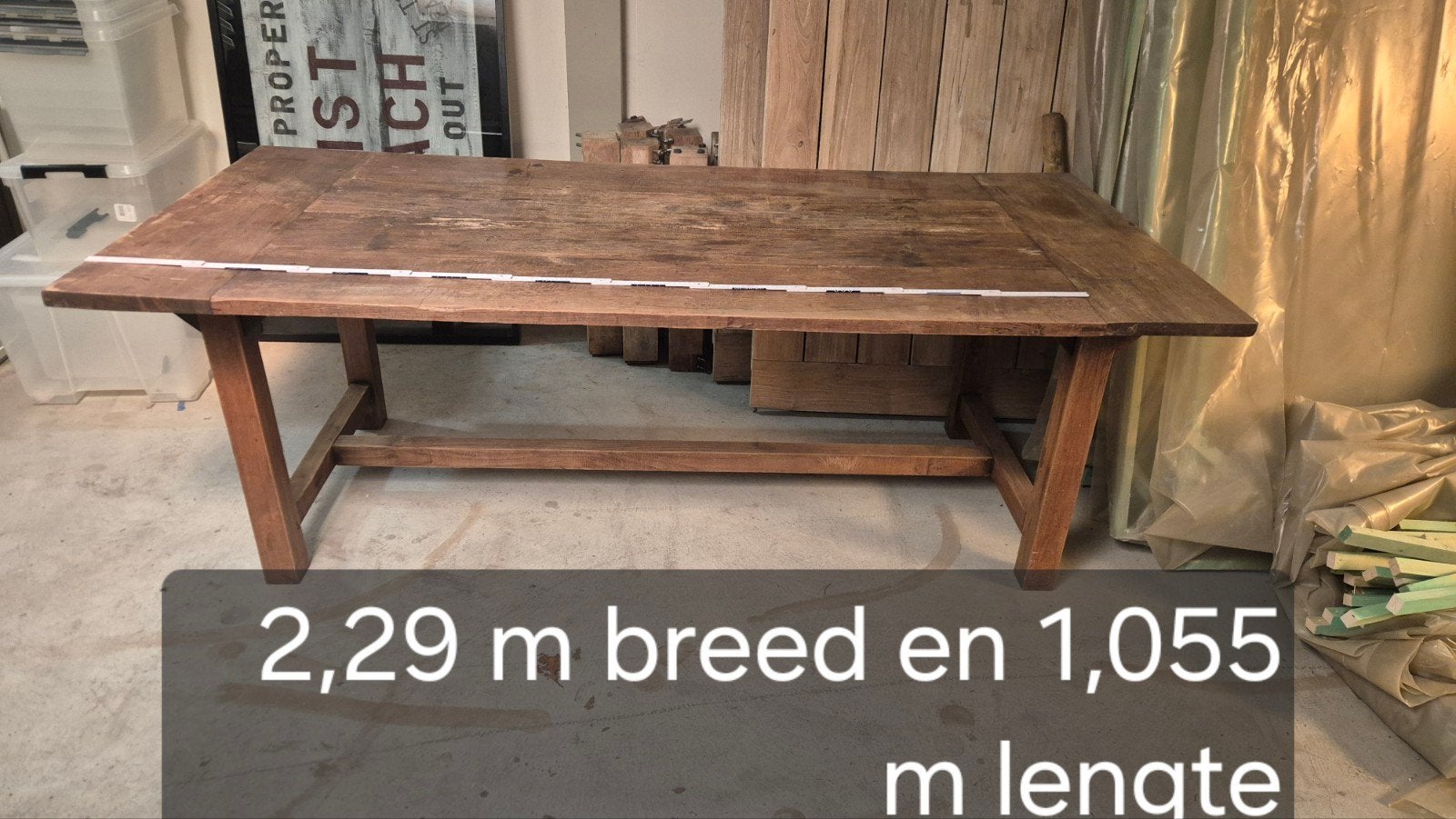 landelijke kloostertafel, Huis en Inrichting, Tafels | Eettafels, 100 tot 150 cm, 200 cm of meer, Ophalen of Verzenden, Zo goed als nieuw