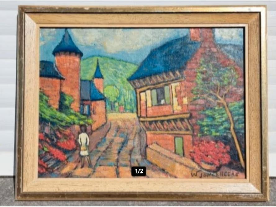 Huile sur toile Collonges la rouge signe walter jonckheere, Enlèvement ou Envoi