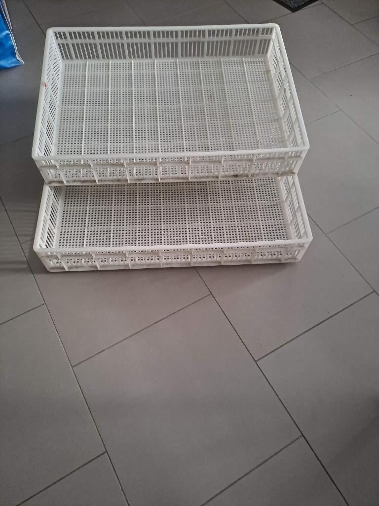10 bacs cassier caisses plastique, Enlèvement, Utilisé