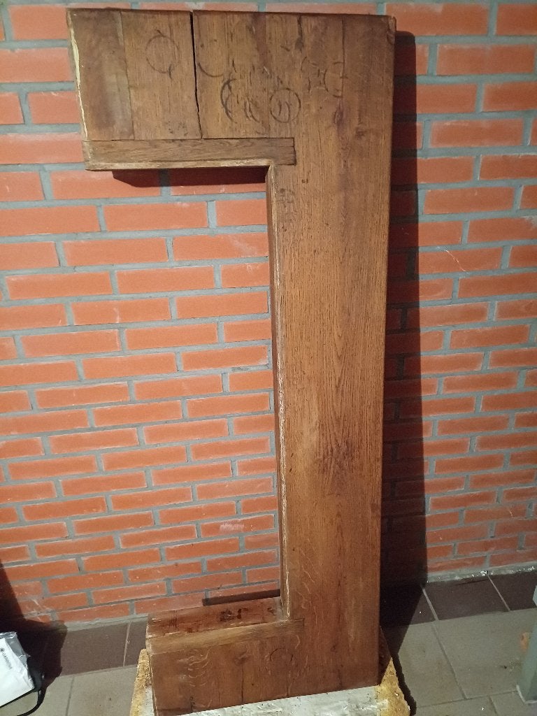 eiken schouwbalk, Doe-het-zelf en Bouw, Ophalen, Gebruikt, Eiken, 50 mm of meer