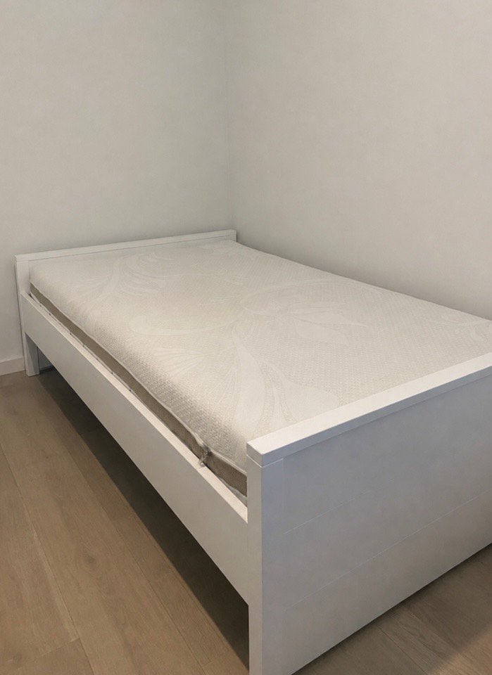 1 persoons slaapkamer met bed 120x200 (twijfelaar), Ophalen, Gebruikt, Wit, Twijfelaar