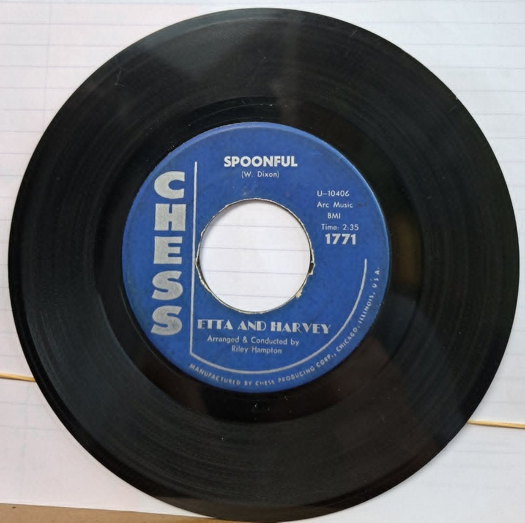 Popcorn Groove/Etta en Harvey - Spoonful, Cd's en Dvd's, Vinyl | Jazz en Blues, Gebruikt, Originele persing, 7 inch, Ophalen of Verzenden