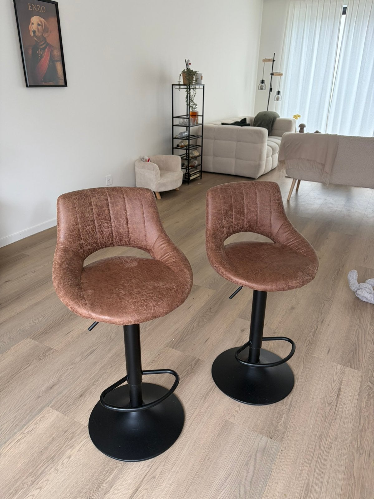 2x barkrukken bruin, Enlèvement, Comme neuf