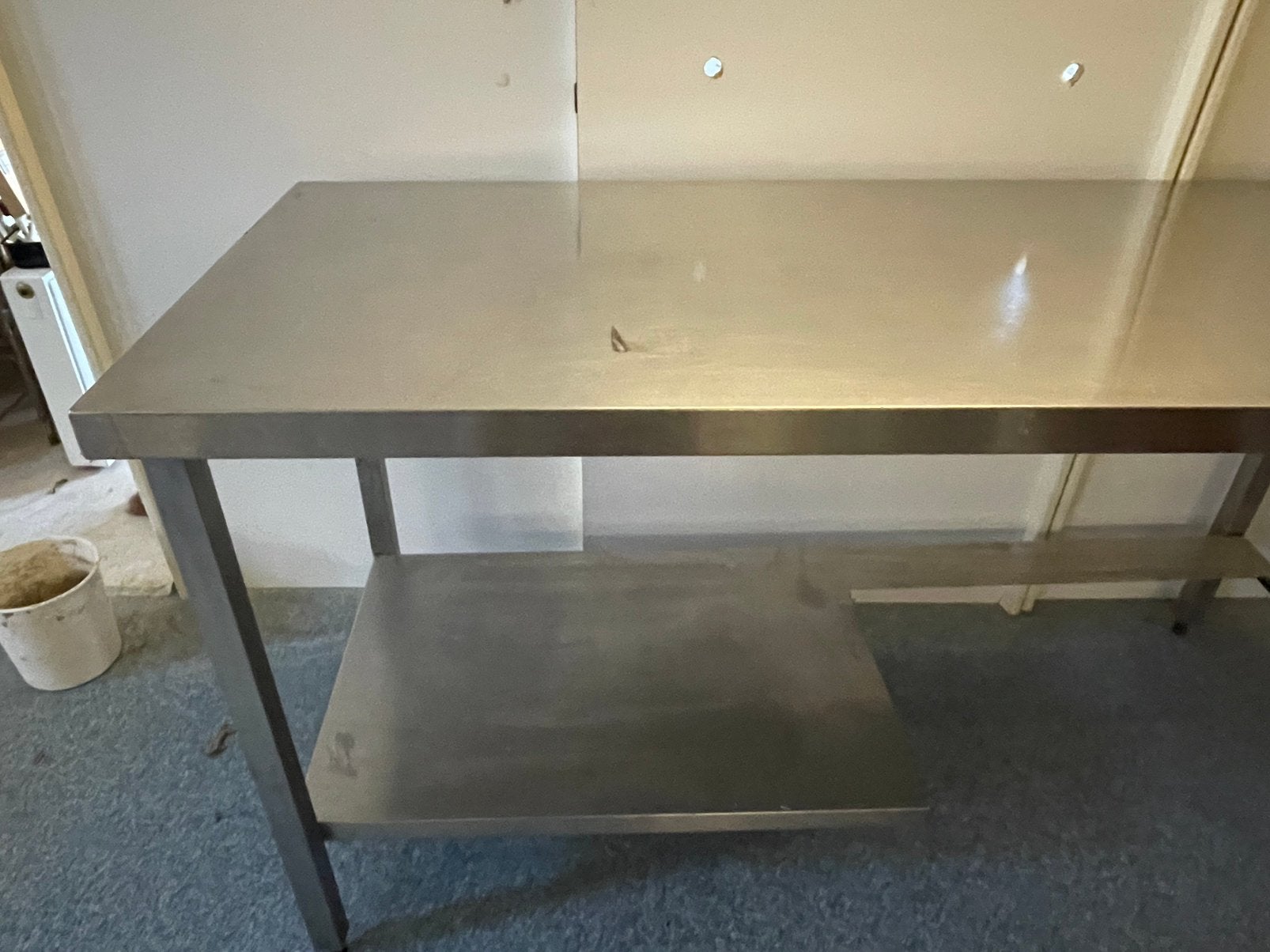 Inox tafel stevig met verwarmkast, Ophalen, Gebruikt, Inox Meubilair