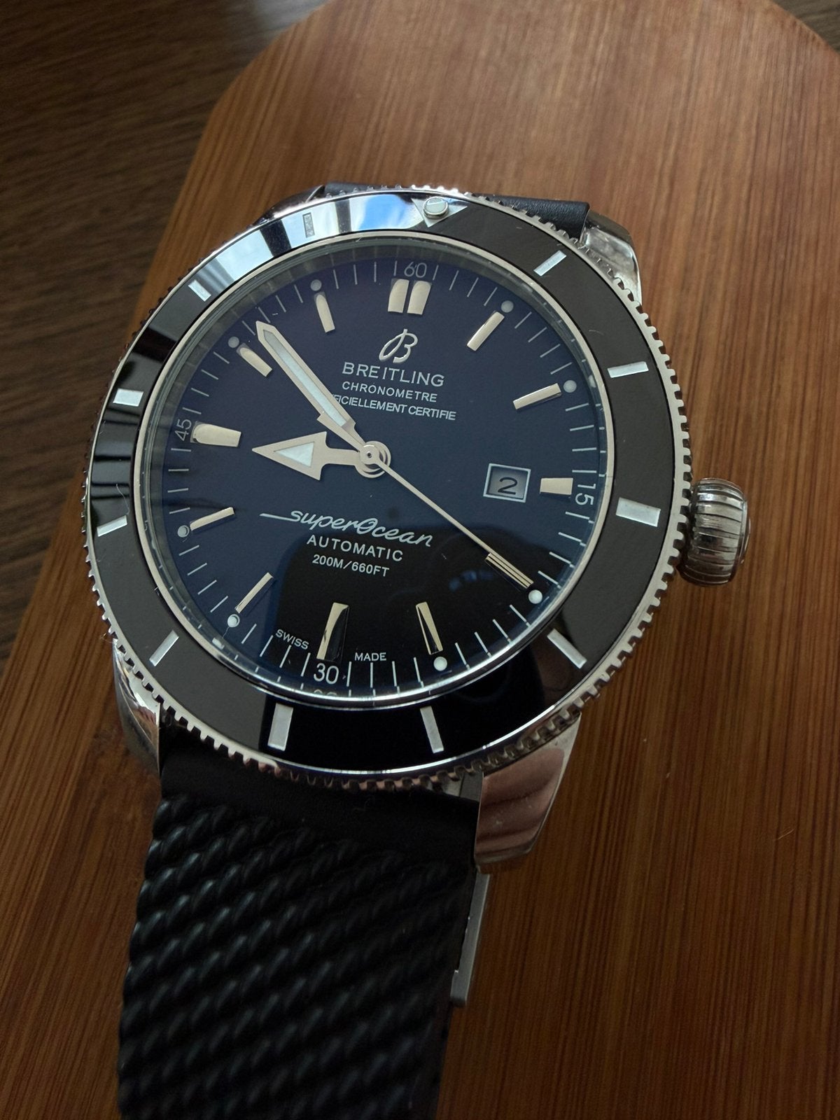Breitling Superocean Heritage Black 44mm, Ophalen of Verzenden, Zo goed als nieuw