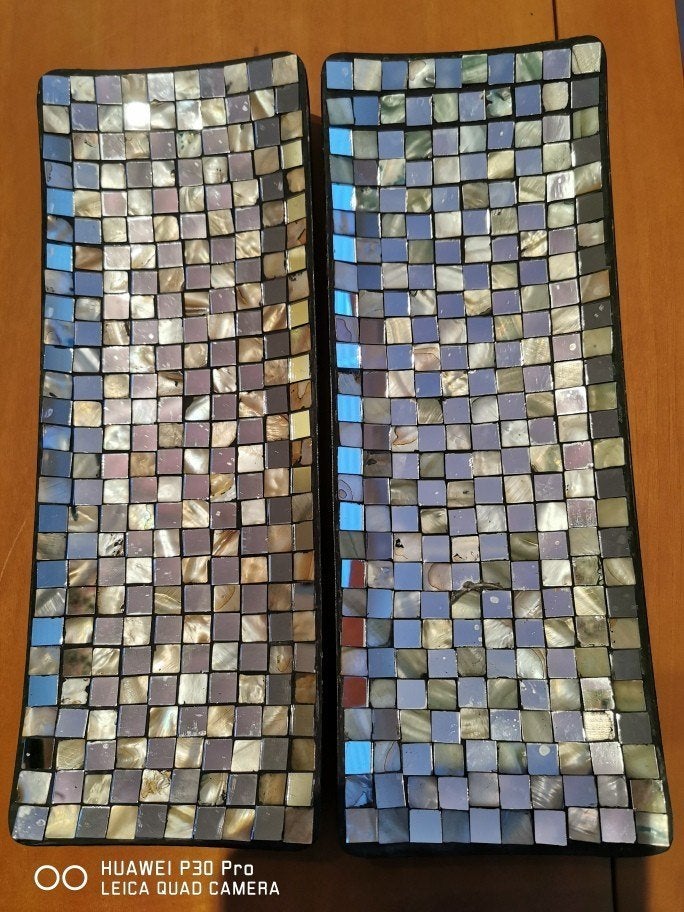 set van 2 schaaltjes met mozaiek, Maison & Meubles, Accessoires pour la Maison | Plataux & Paniers, Enlèvement, Utilisé, Balance