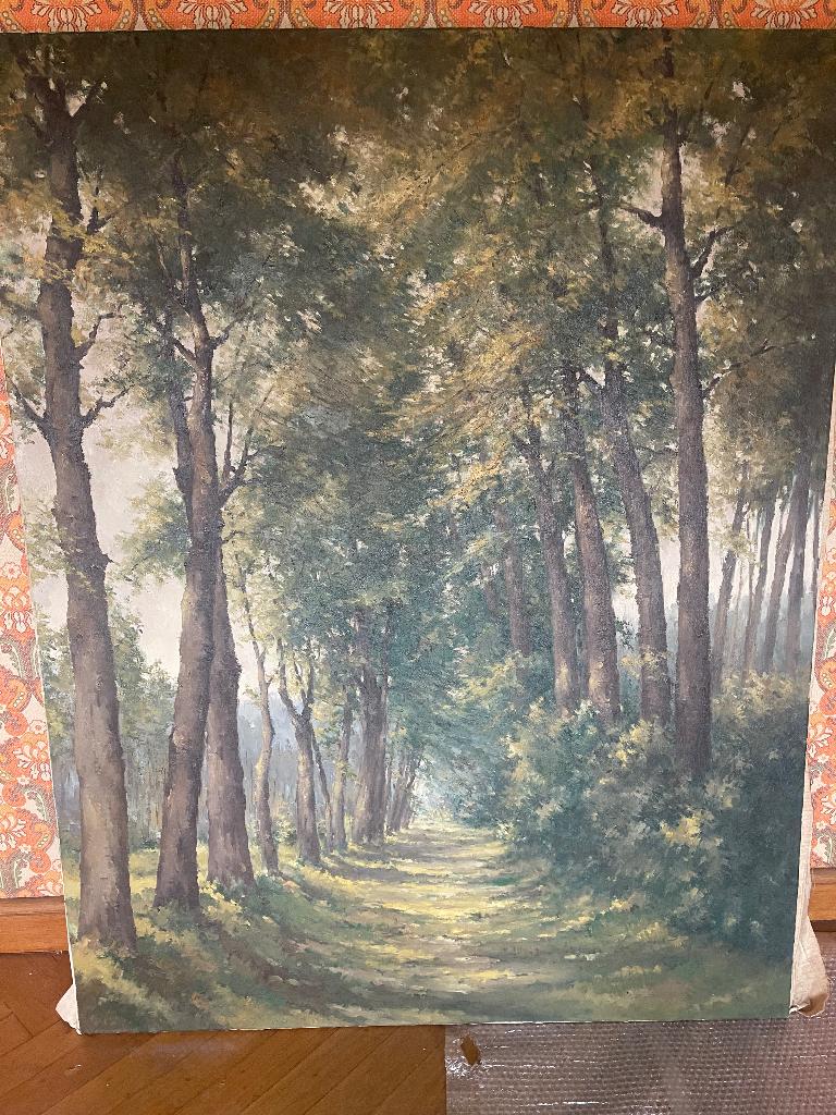 Olieverfschilderij op linnen doek "DREEF"., Ophalen