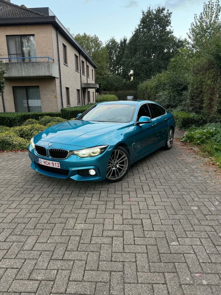 BMW 420i GranCoupe, Auto's, Automaat, Achterwielaandrijving, Blauw, Leder