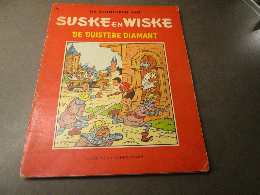 Suske en Wiske - De duistere diamant - 1959, Boeken, Gelezen, Willy Vandersteen, Eén stripboek, Ophalen of Verzenden