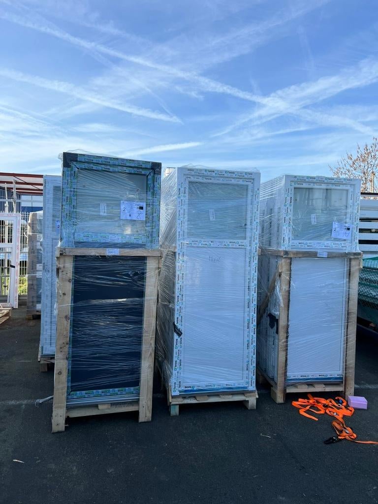 Porte en pvc gris anthracite ral 7016 poignée compris, Bricolage & Construction, Enlèvement, Porte coulissante, Neuf, Verre