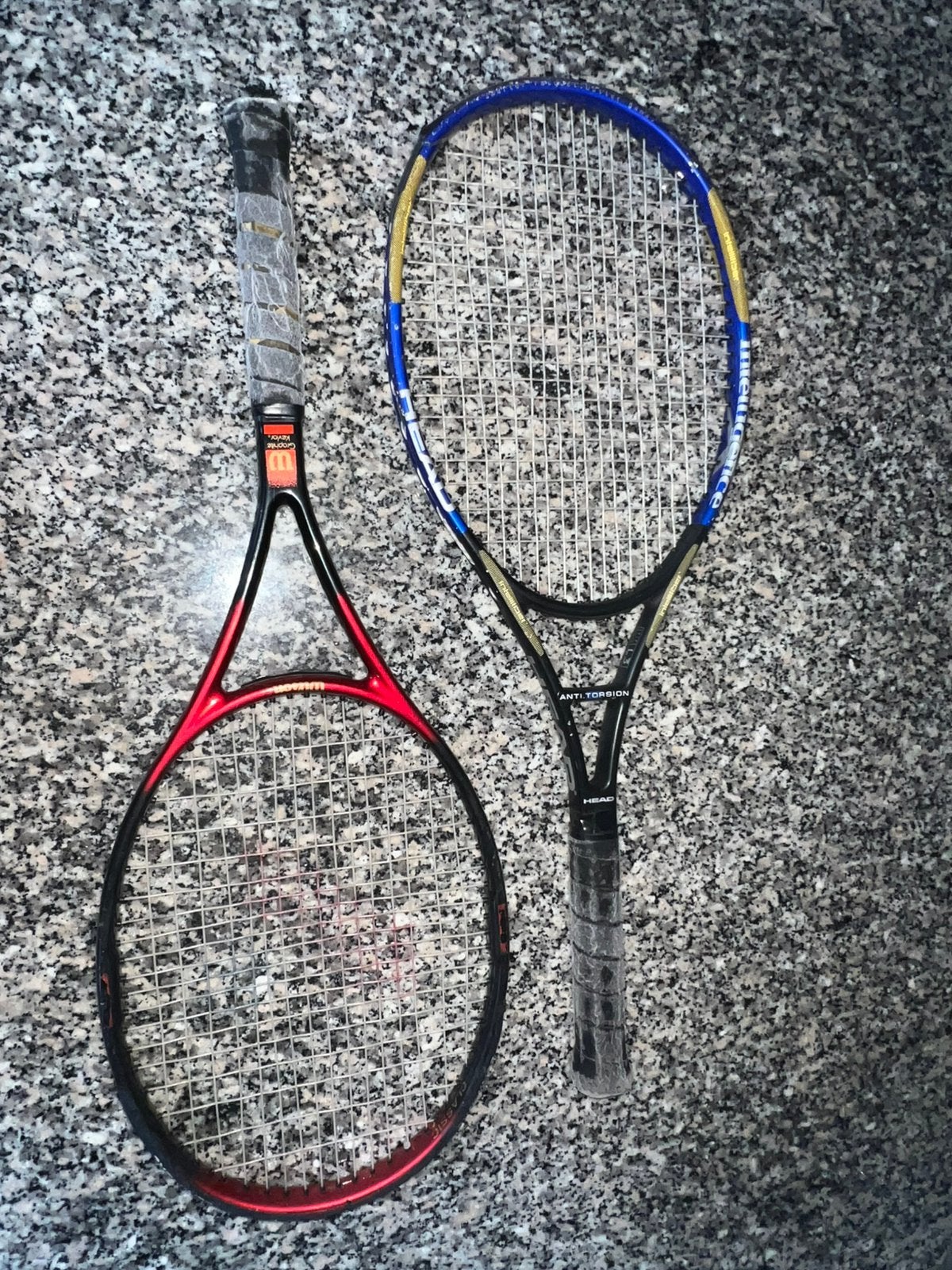 Lot de 2 raquettes de tennis Wilson et Head + 7 balles, Enlèvement, Utilisé, Raquette, Wilson