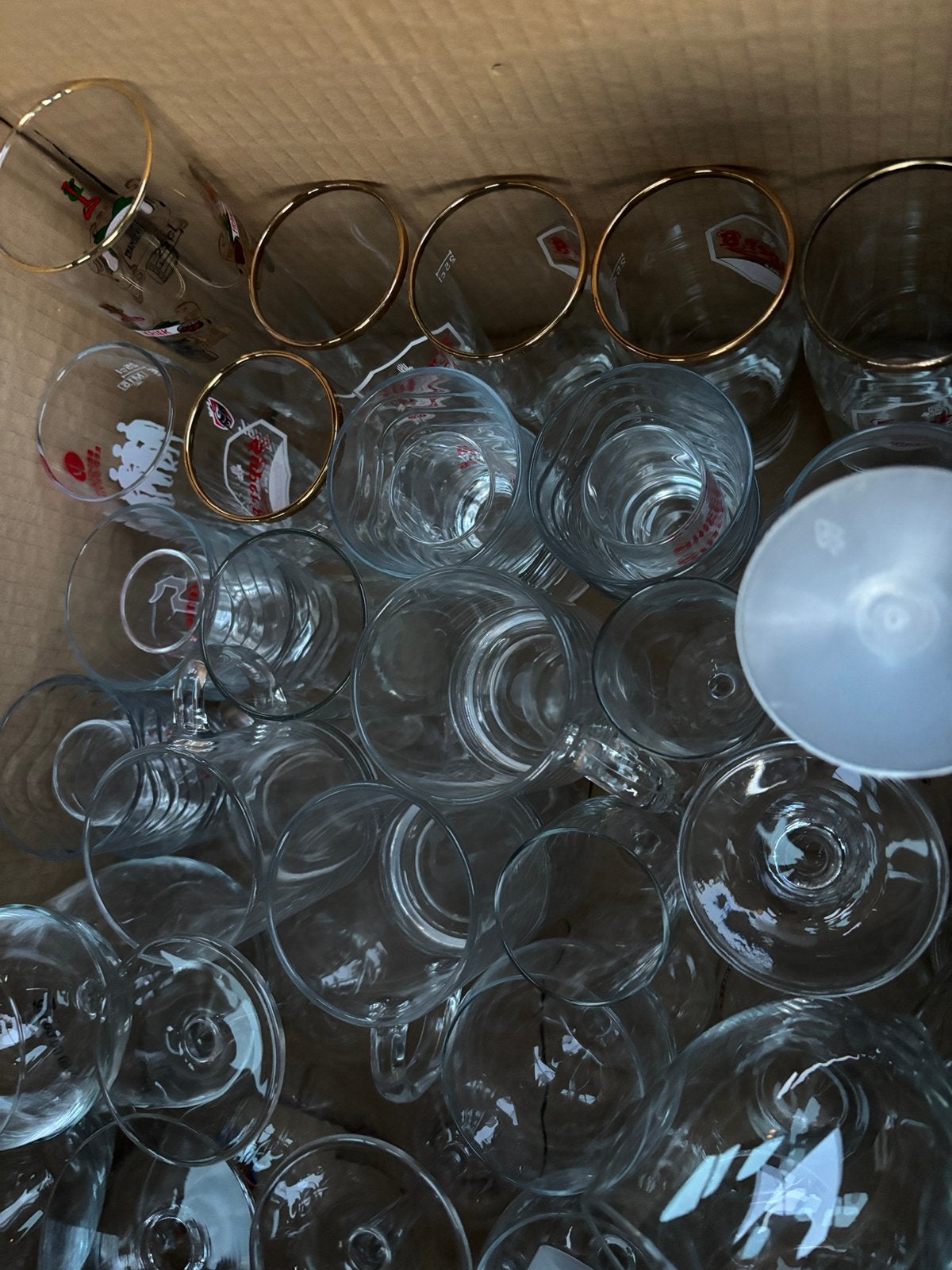 Grote doos diverse glazen / wijnglazen (in goede staat), Ophalen, Zo goed als nieuw