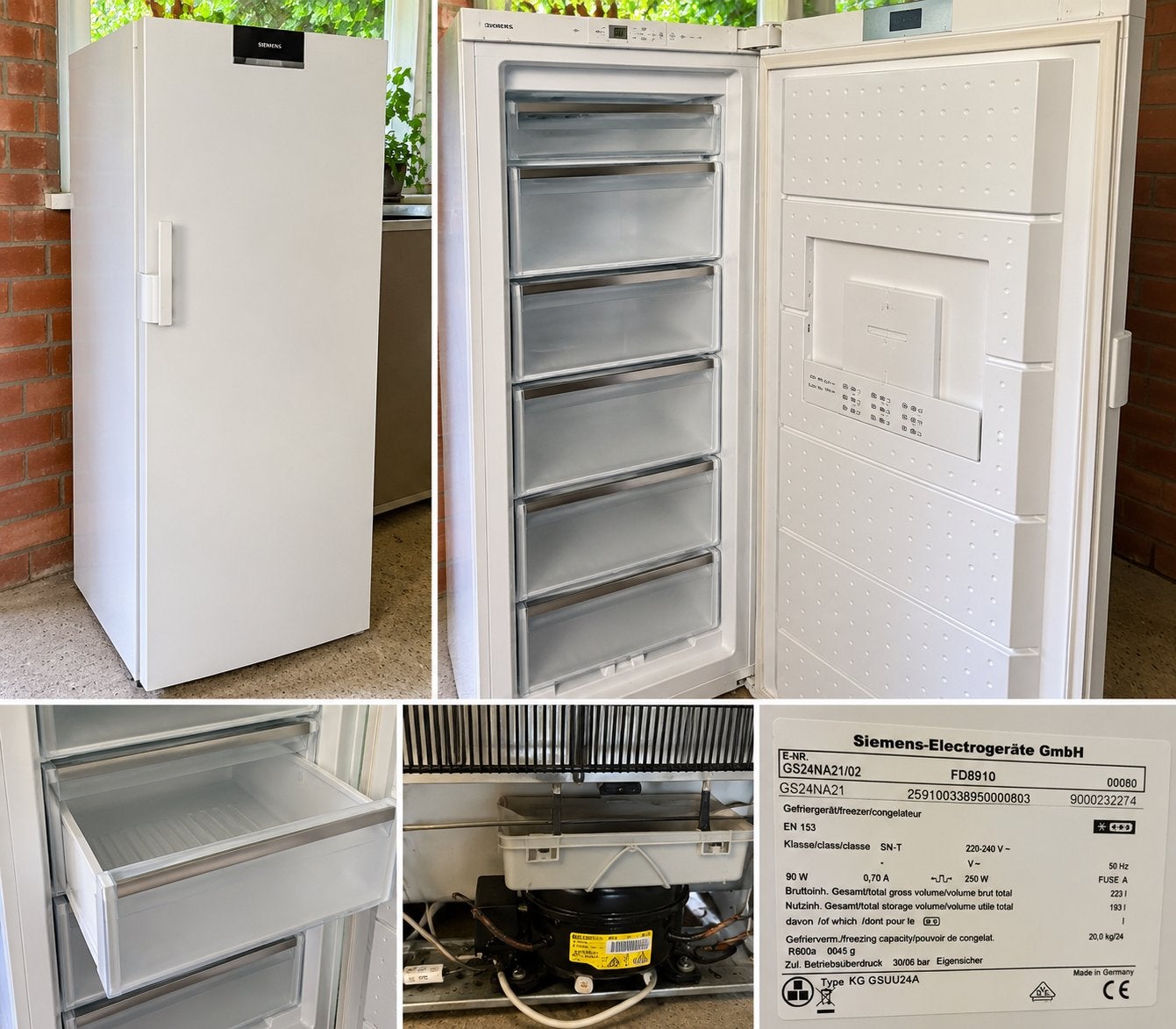 Siemens diepvrieskast 193 L – GS24NA21/02, Electroménager, Congélateur, Utilisé, 60 à 90 cm, Autoportant