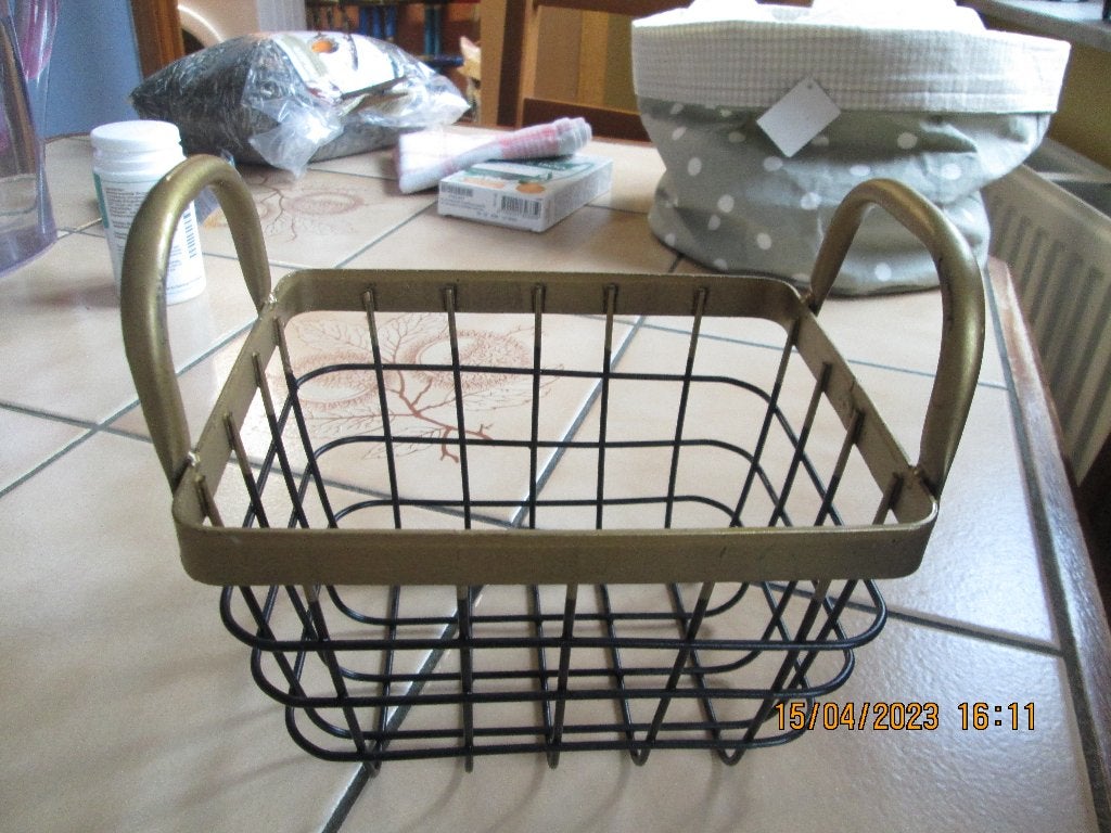 Panier de rangement en métal avec 2 anses, Neuf, Enlèvement, Panier, Avec espace de rangement