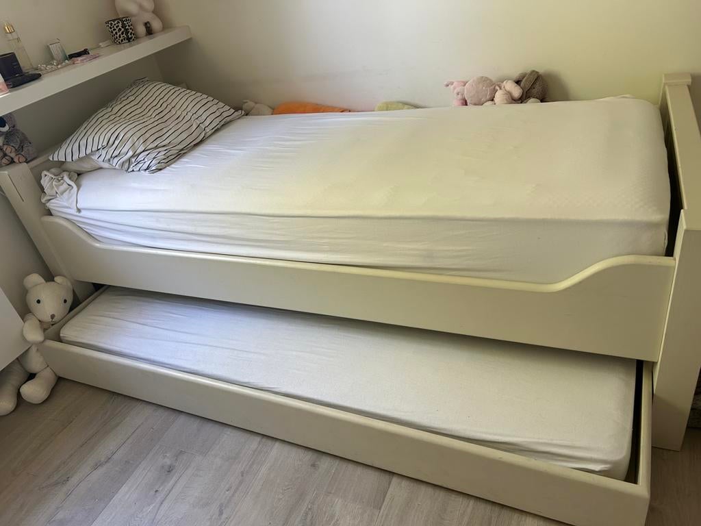 Eenpersoonsbed met een uitschuif bed, 100 cm, Une personne, Landelijk, Enlèvement