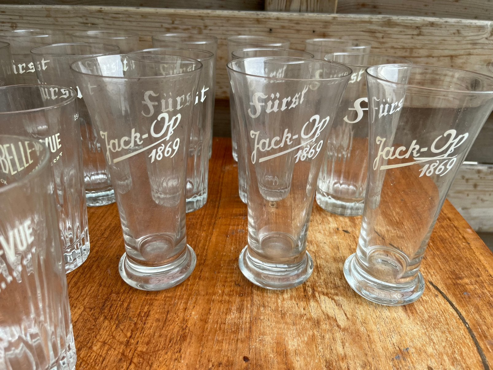 Lot oude bierglazen jaren 50/60/70, Verzamelen, Ophalen of Verzenden, Zo goed als nieuw