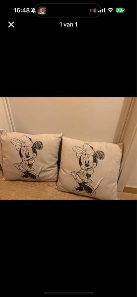 2 coussins Mickey Mouse 40 x 40 cm, Enlèvement, Comme neuf