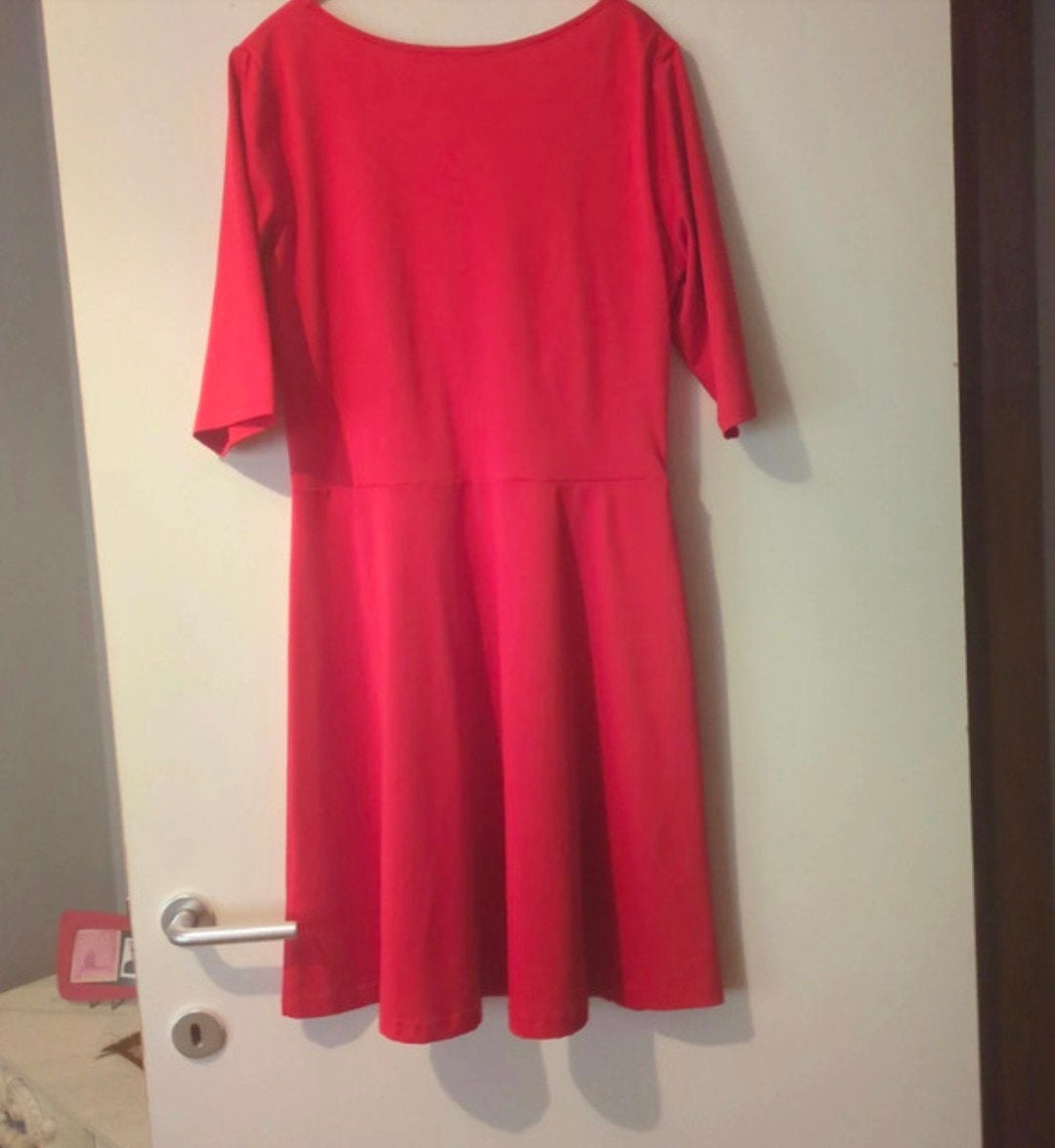 rood zomer jurk, Kleding | Dames, Jurken, Ophalen, Maat 42/44 (L), Zo goed als nieuw, Boven de knie
