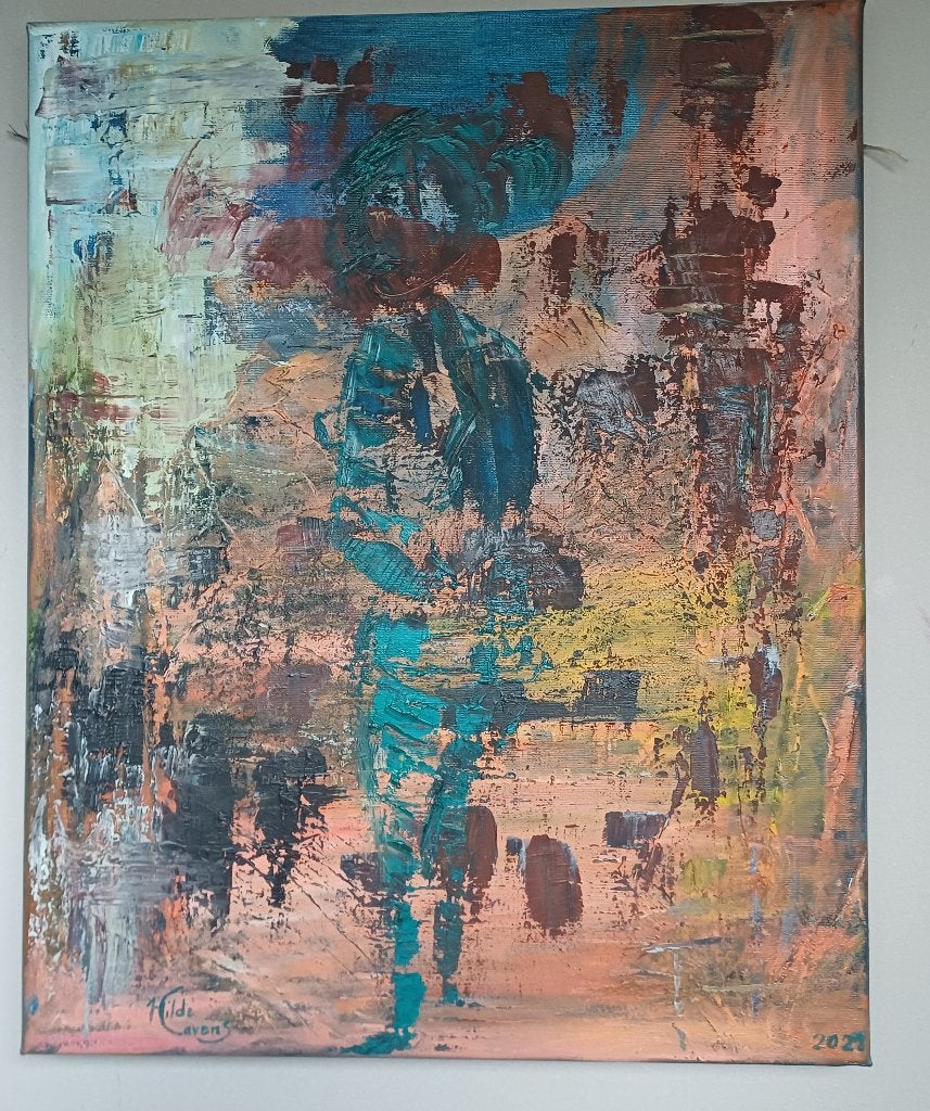 Schilderij Alien, olieverf paletmes, nieuw., Ophalen, Olieverf