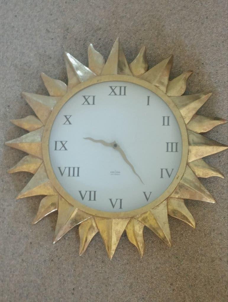 vintage zonneklok Karlsson Art design, Huis en Inrichting, Ophalen, Goud, Wandklok, Analoog