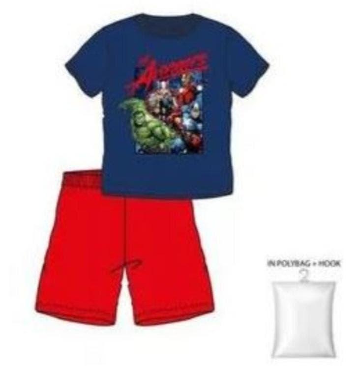 Avengers Shortama - Blauw/Rood - Maat 98-104-110-116-122-128, Kinderen en Baby's, Kinderkleding | Maat 110, Nieuw, Jongen, Nacht- of Onderkleding