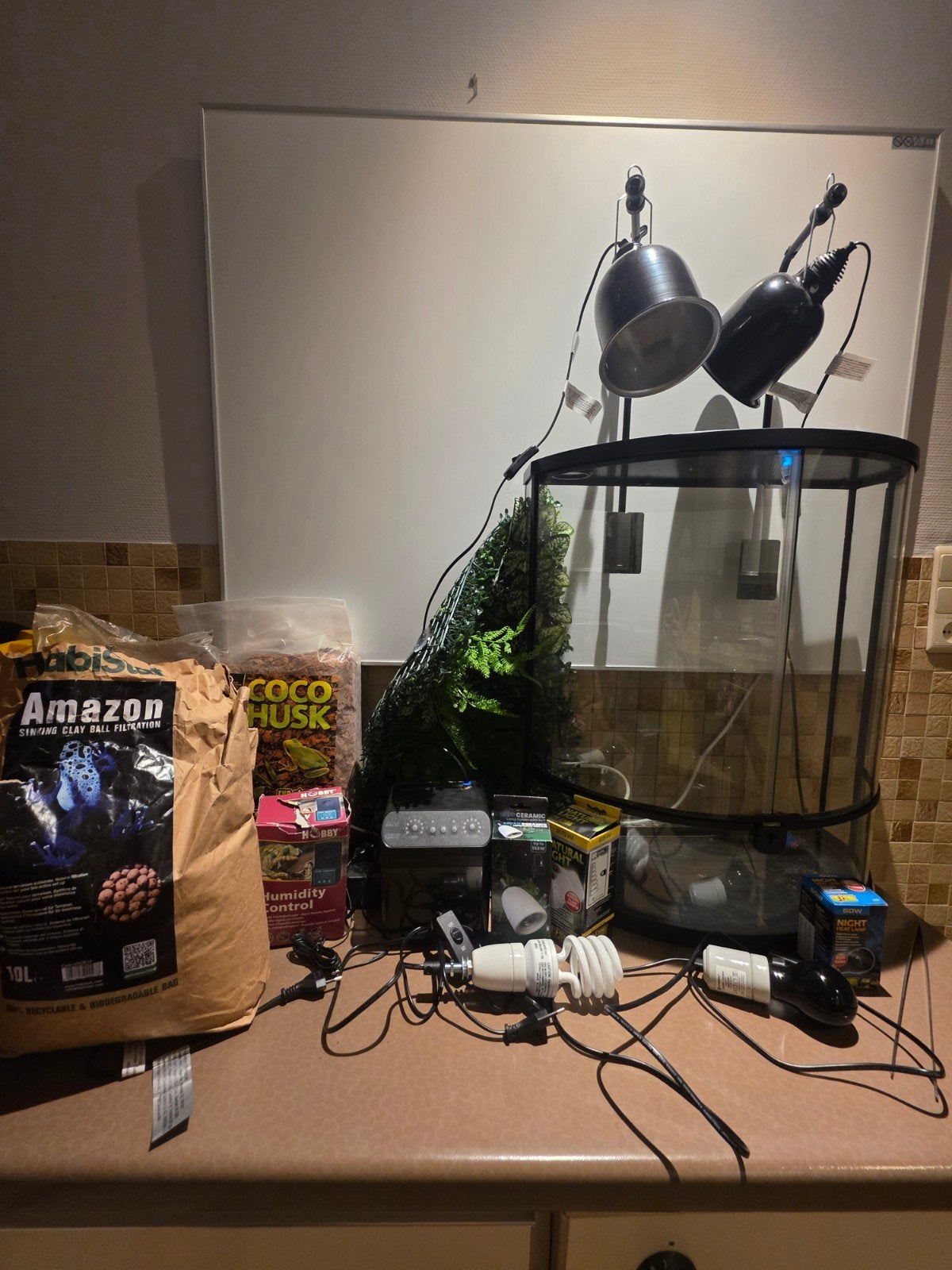 zeer complete set terrarium en toebehoren, Ophalen, Gebruikt, Terrarium of Paludarium