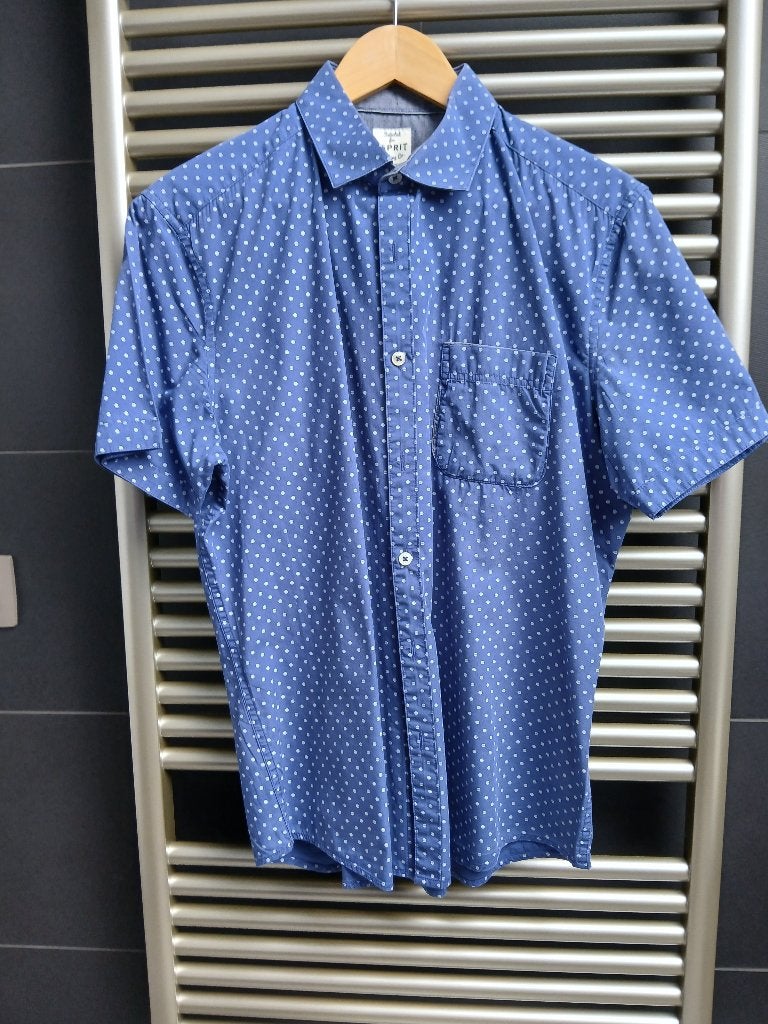 Hemd heren esprit maat large slim fit, Blauw, Ophalen of Verzenden, Zo goed als nieuw, Halswijdte 41/42 (L)
