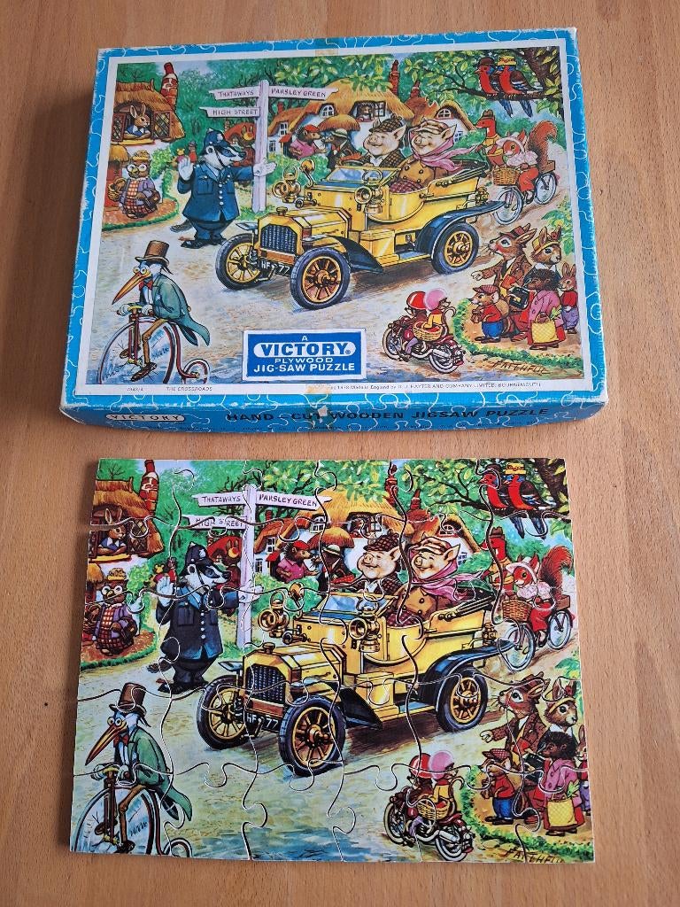 ✪ Vintage Victory playwood jig saw puzzle, Kinderen en Baby's, Speelgoed | Kinderpuzzels, Gebruikt, Van hout, Ophalen of Verzenden