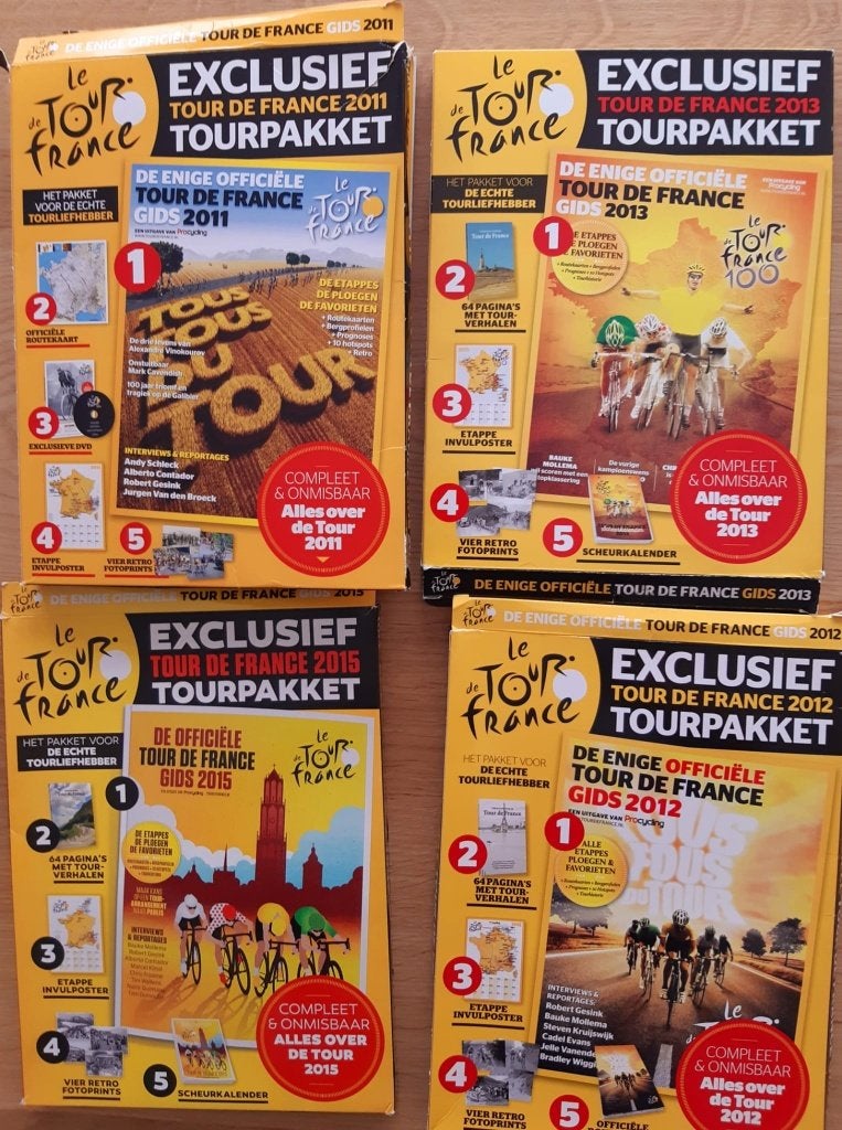 Tourpakket Tour de France 2011, 2012, 2013, 2015, Sport en Fitness, Wielrennen, Ophalen of Verzenden, Zo goed als nieuw, Overige typen