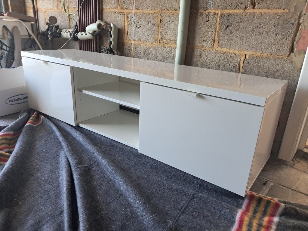 meuble tv blanc, Maison & Meubles, Enlèvement, Utilisé, Synthétique