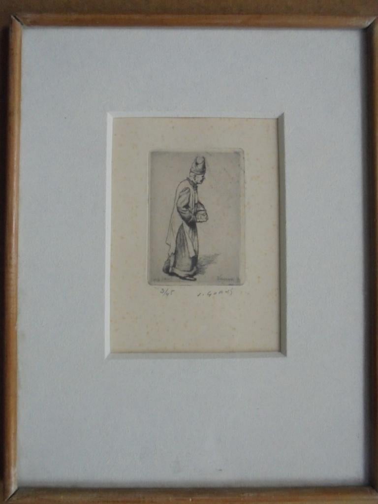 Jacques Gorus  1901 - 1981  Ets  Bisschop van Verne, Antiquités & Art, Art | Eaux-fortes & Gravures, Eau-forte, Envoi