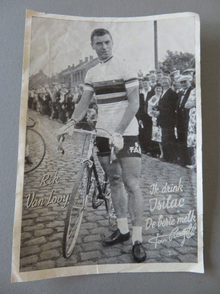 prent Wielrenner Rik van Looy Isilac Melk Herentals Faema, Collections, Enlèvement ou Envoi, Comme neuf, Affiche, Image ou Autocollant