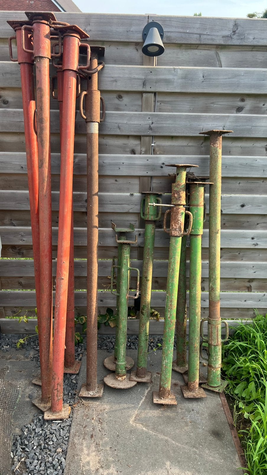 Set verstelbare bouwstempels / schroefstempels, Doe-het-zelf en Bouw, Steigers, Ophalen, Gebruikt, Overige typen