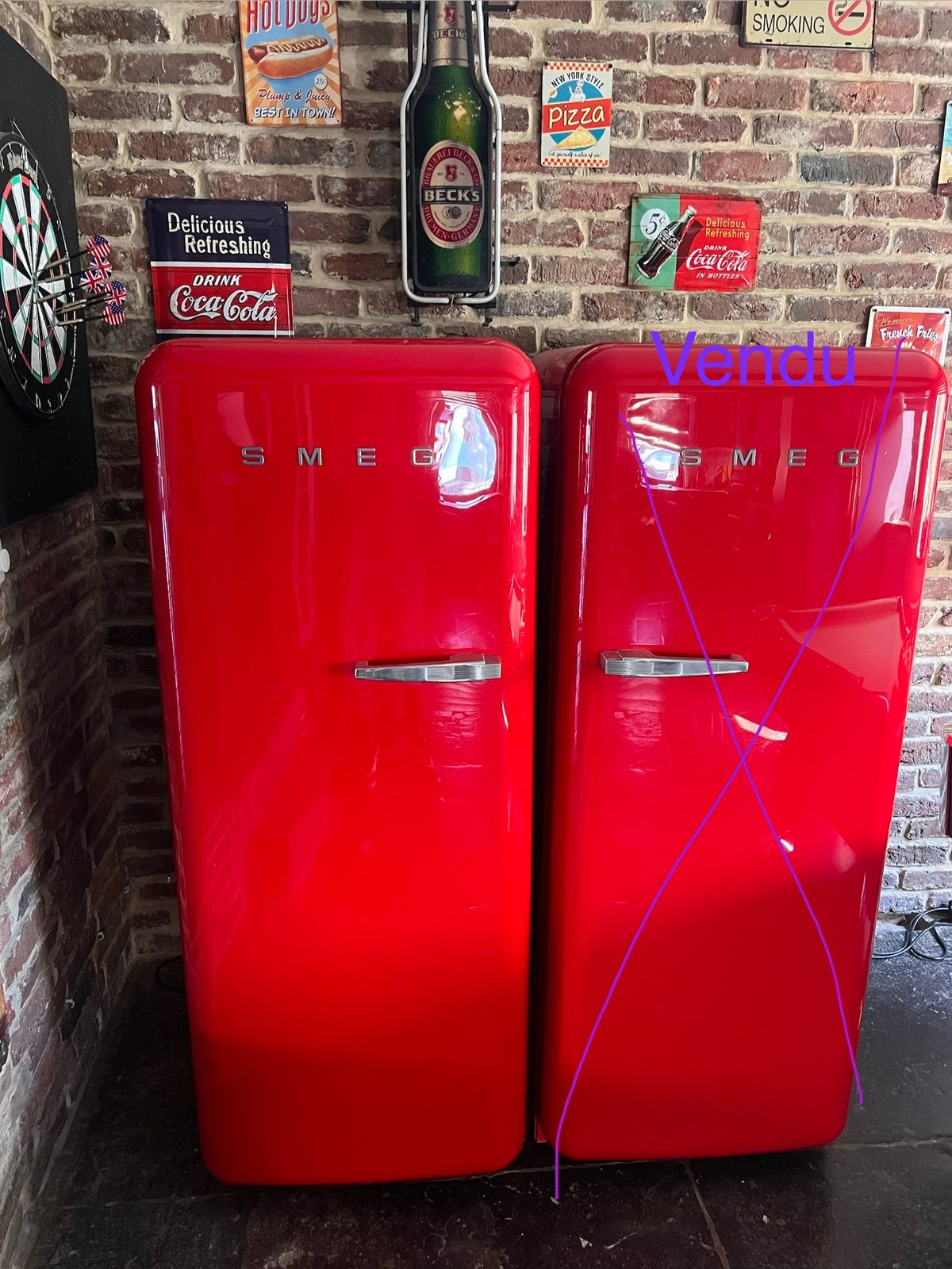 Congelateur vertical SMEG, Ophalen, Vrieskist, Gebruikt, Tussenbouw