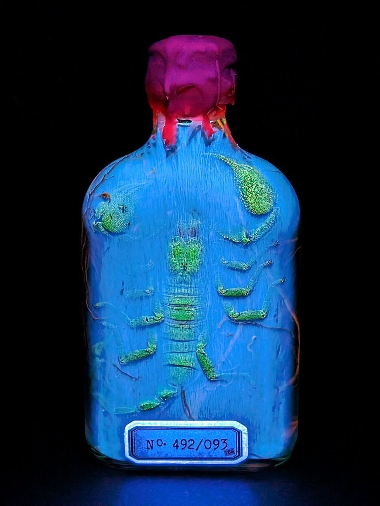 Exemplaar van een schorpioen in glazen fles, Verzenden