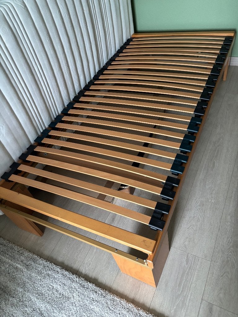 Eenpersoonsbed 90*200 met boxspring en matras, Ophalen, Gebruikt, 90 cm, Eenpersoons