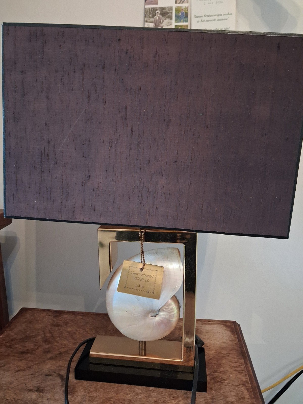 Exclusieve Vintage Hollywood Regency tafellamp - 23 karaats, Ophalen, Zo goed als nieuw, Vintage