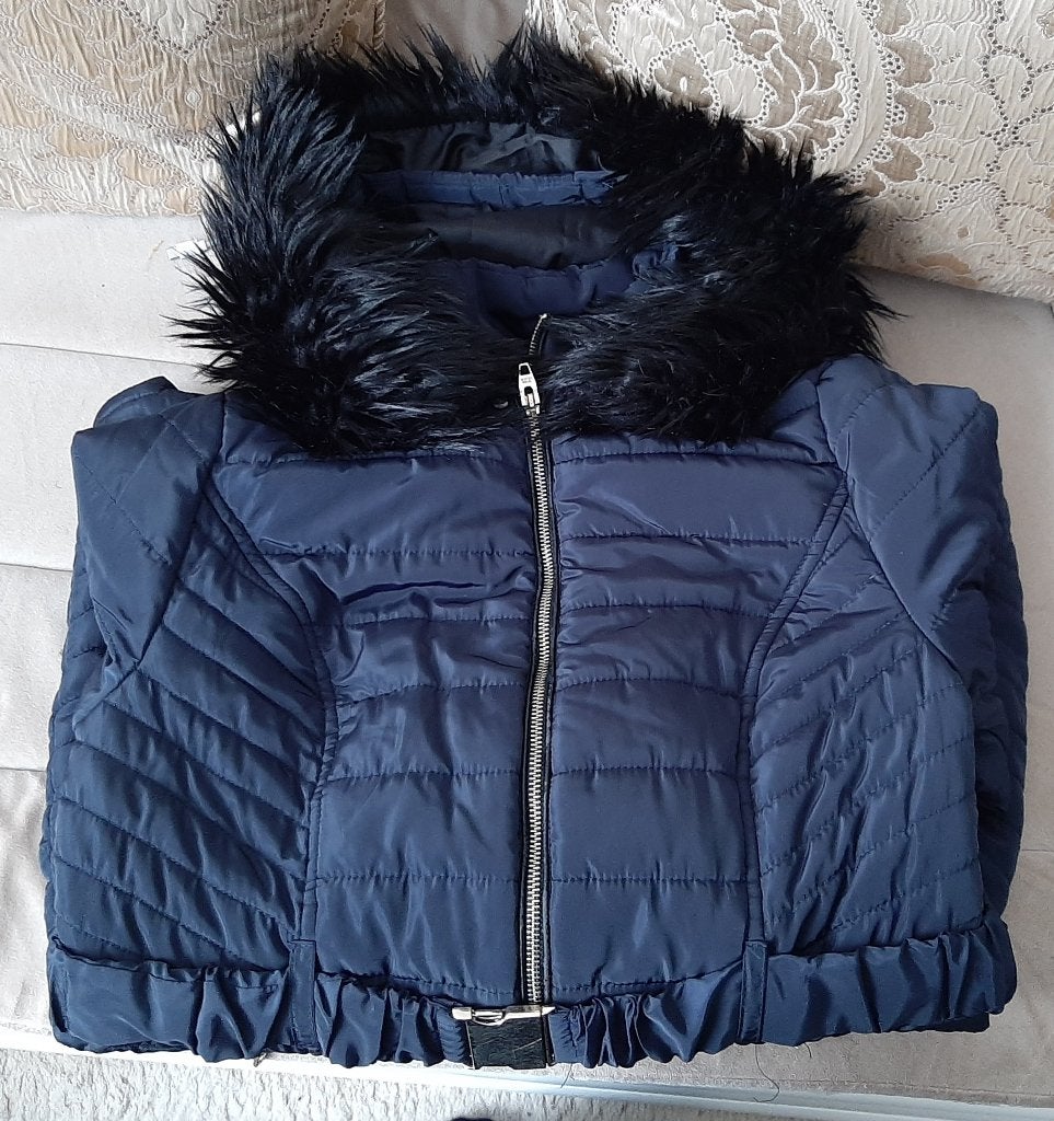 Mooie River Island winterjas, Ophalen, Blauw, River Island, Maat 42/44 (L)
