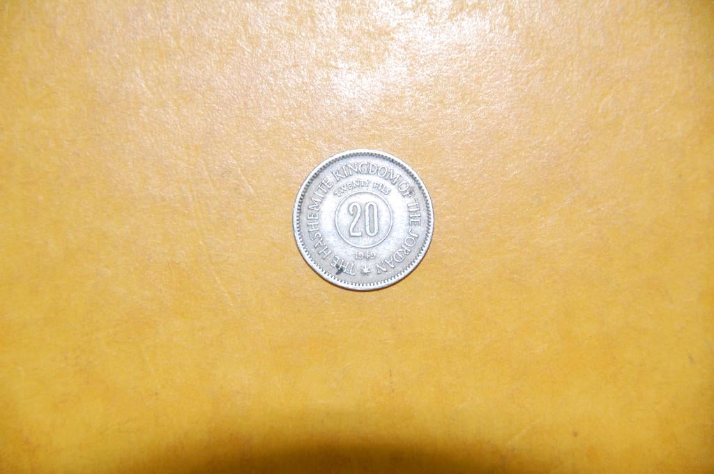 JORDANIE : 20 FILS 1949, Envoi, Moyen-Orient, Monnaie en vrac
