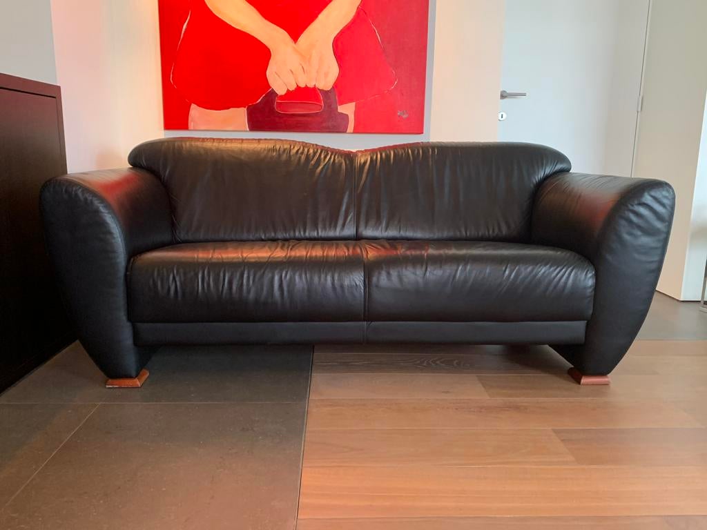 Lederen 3zit, Huis en Inrichting, Ophalen, Gebruikt, 150 tot 200 cm, Driepersoons