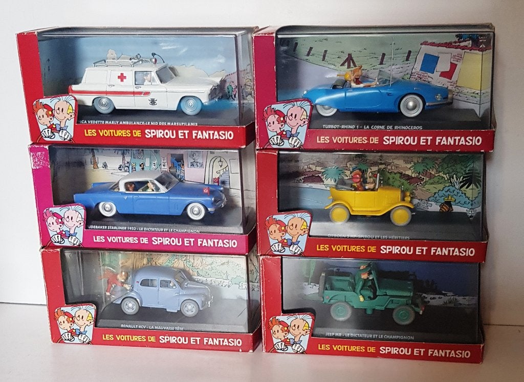 Les Voitures de Spirou et Fantasio, Collections, Envoi, Gaston ou Spirou, Neuf, Statue ou Figurine