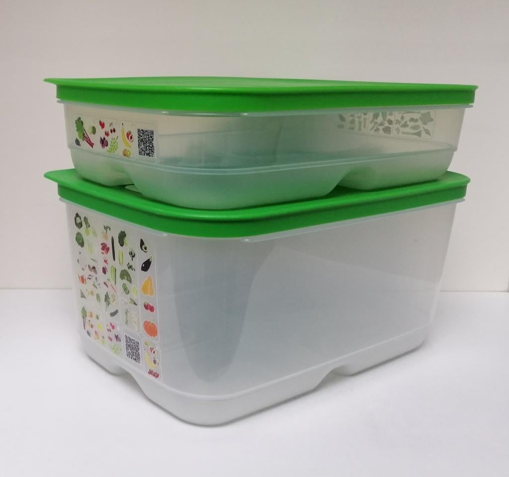 Tupperware™ « VentSmart » Groentebox - 1,8 + 4,4 liter, Huis en Inrichting, Keuken | Tupperware, Nieuw, Bus of Trommel, Groen