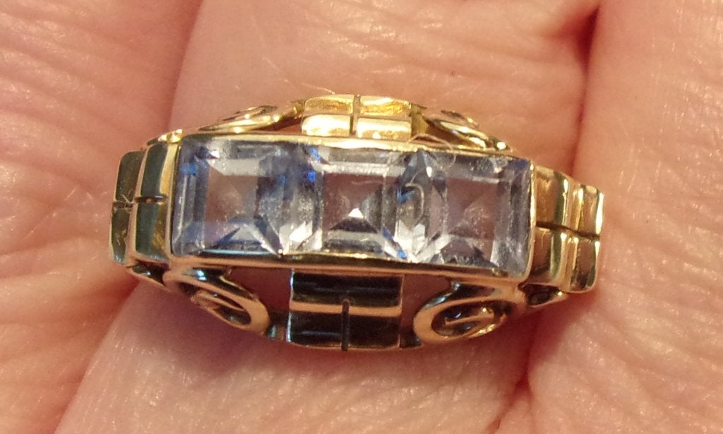 Exclusieve antieke sieraden – Platina / Goud / Zilver, Verzenden, Goud, Ring, Met edelsteen