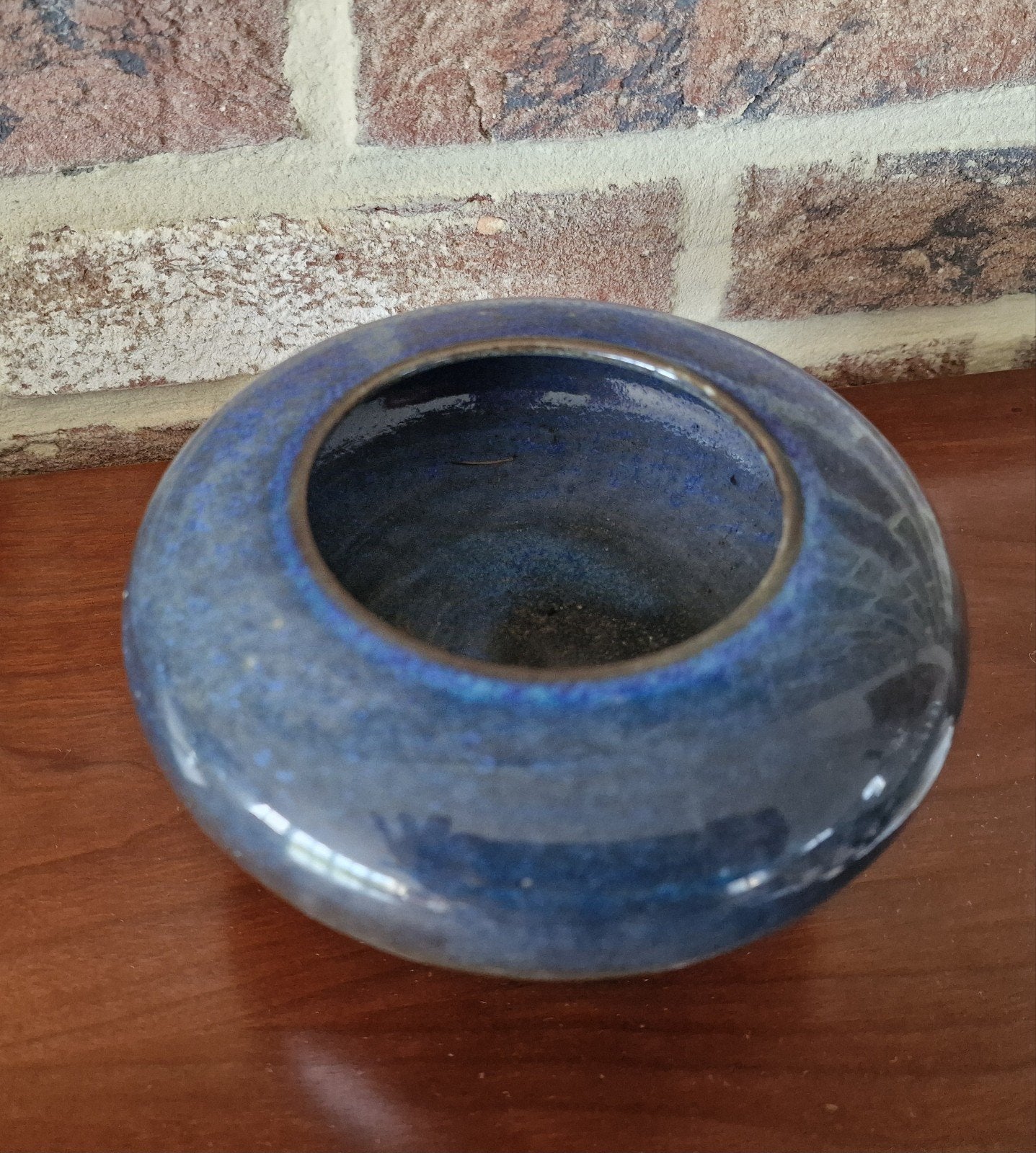 Vintage keramieken vaasje diepblauw Zaalberg, Antiek en Kunst, Ophalen of Verzenden