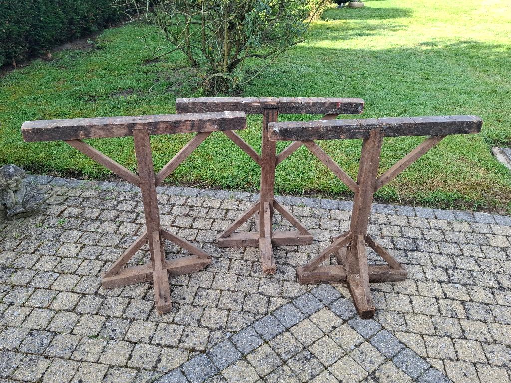 3 houten schragen, Antiek en Kunst, Ophalen