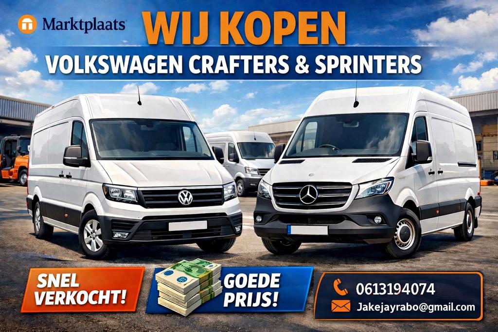 Inkoop Crafter & Sprinter – Snel Verkocht!, Auto's, Volkswagen, Te koop, Handgeschakeld, Diesel
